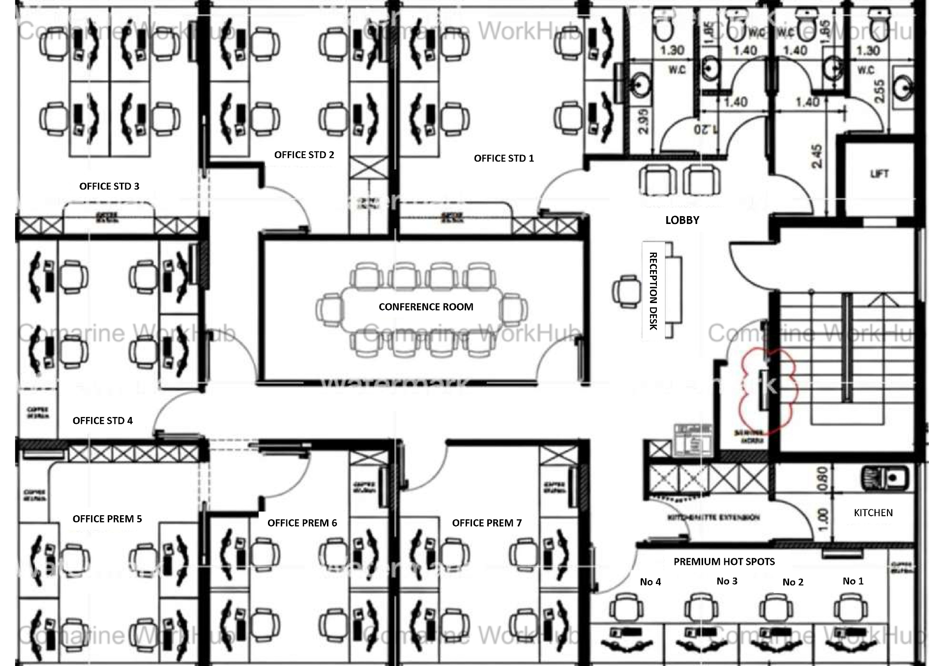 Shared offices floor plan