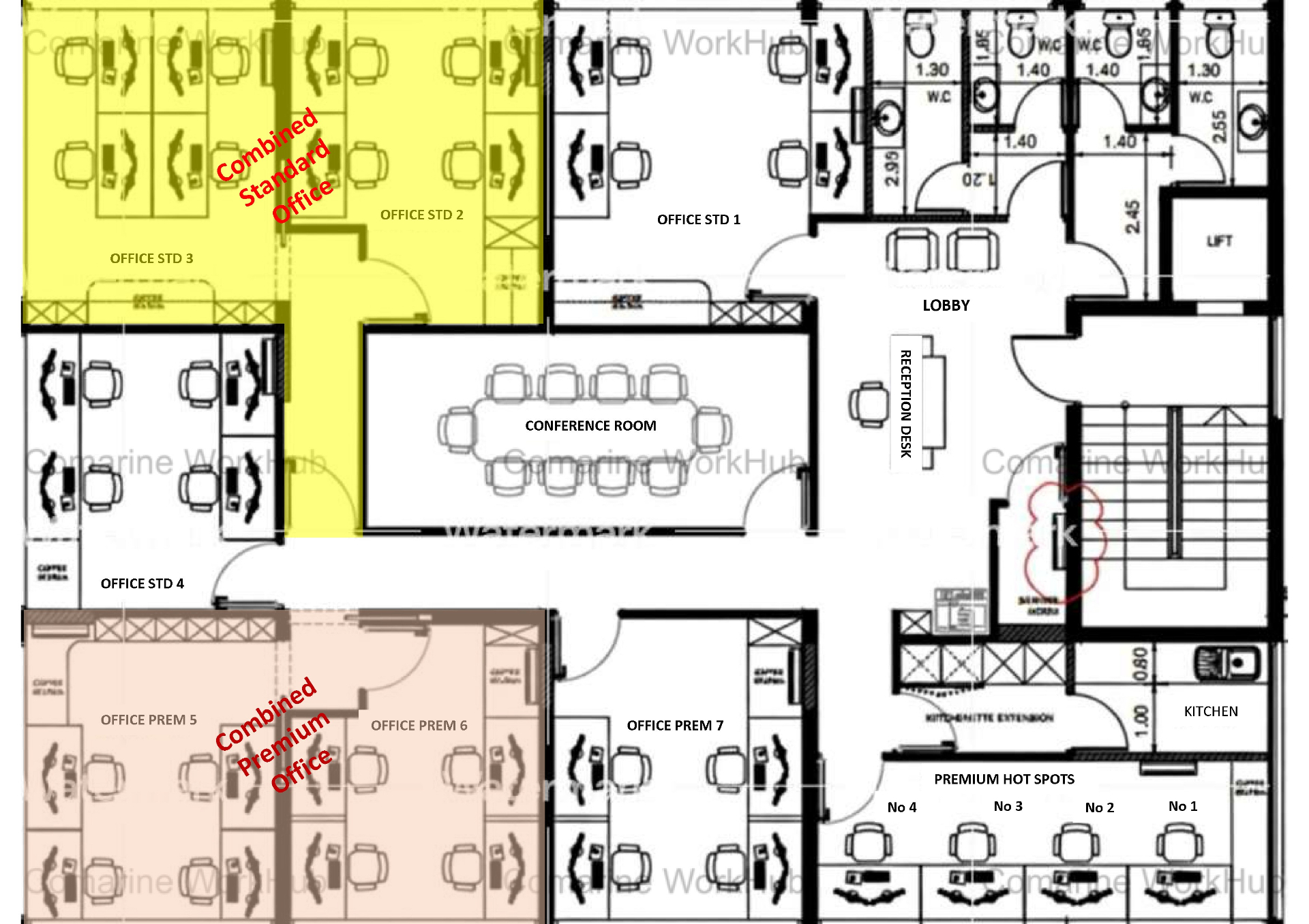 Combined offices floor plan